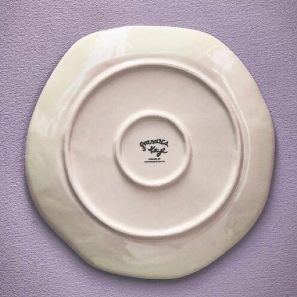 Anthropologie Francesca Kaye Handpainted Glazed Plate New In Box - Picture 4 of 10